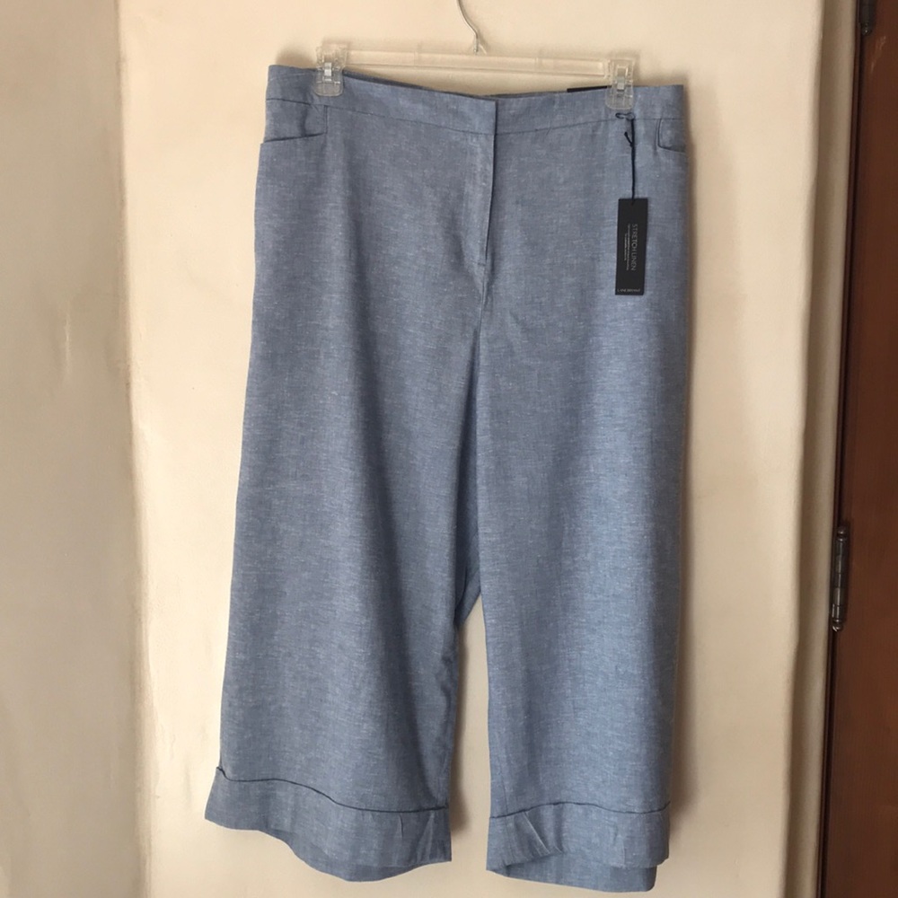Stretch linen crop pants “The Lena” by Lane Bryant